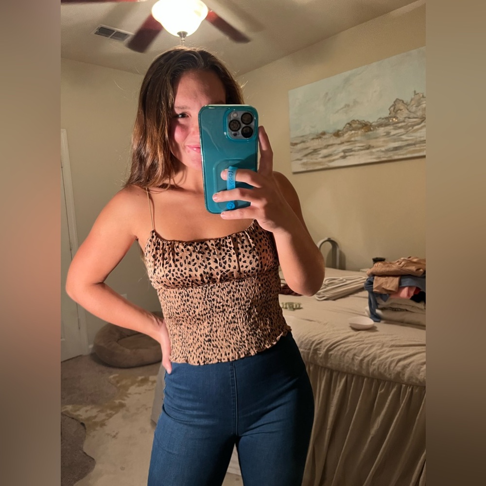 L animal print boutique shirt
